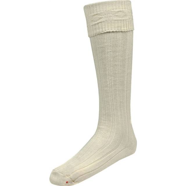 (M (8-10)) Gents White Kilt Hose Socks Knitted Full Length