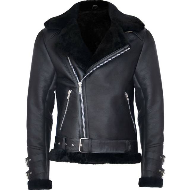 (S) Mens Black RAF B3 Pilot Sheepskin Leather Jacket