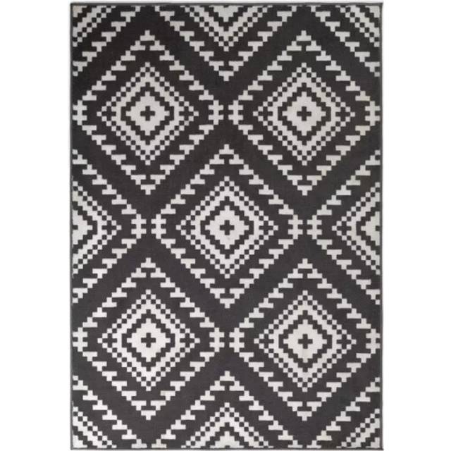 Habitat Global Geo Cut Pile Rug - 120x170cm - Grey