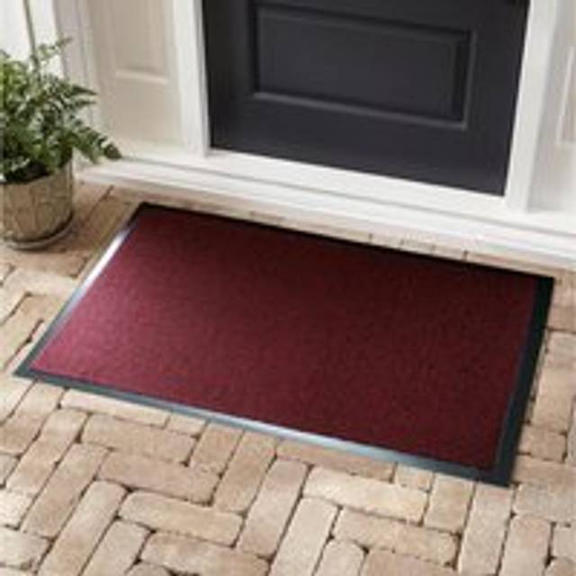 Non Slip Dirt Trapper Rubber Edged PVC Barrier Door Entrance Mats - Red - 90cm x 300cm