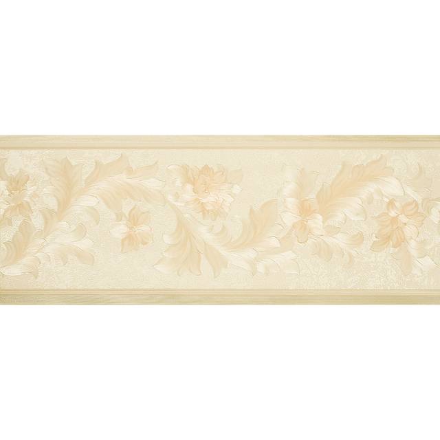 Bazemore Floral Wallpaper Border - Beige (1,000cm L X 18cm W)
