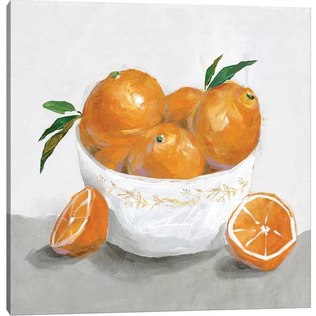 Oranges by Isabelle Z - Graphic Art Print on Canvas - Wrapped Canvas (45.72 cm H x 45.72 cm W x 3.175 cm D)
