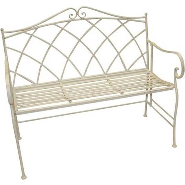 Pagoda Kew Outdoor Two Person Rustic Cream Garden bench