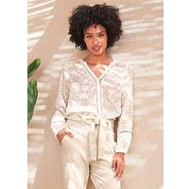 Heine V-Neck Blouse - Champagne