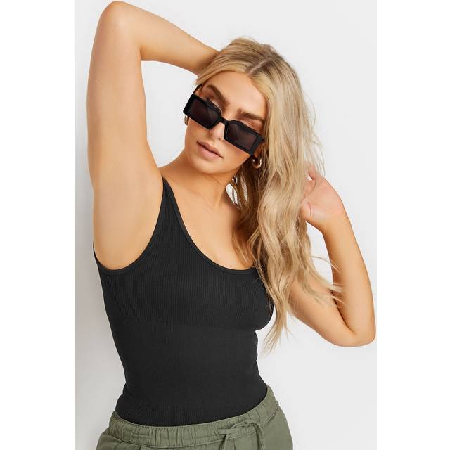 Black Ribbed Seamless Bodysuit S-M Pixiegirl | Petite Women's Bodysuits