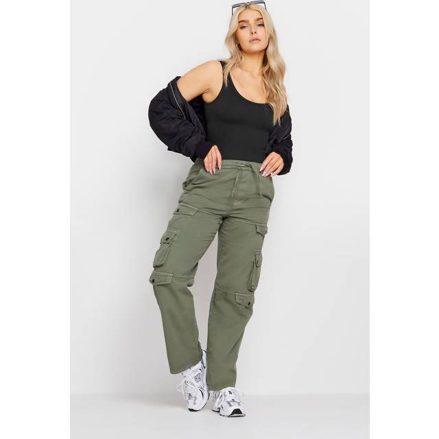 Khaki Green Drawstring Waist Cargo Trousers 6 Pixiegirl Regular | Petite Women's Cargo Trousers