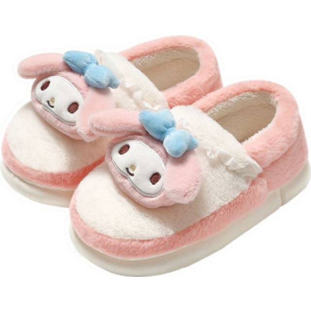 (  Melody,   43-44=Foot Length26.5-27cm) Sanrio Slippers Hello Kitty Plush Shoes Kuromi My Melody Home Cotton Slippers