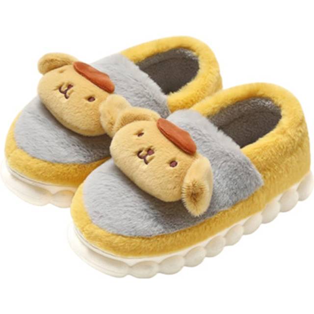 (  PompomPurin,   41-42=Foot Length25.5-26cm) Sanrio Slippers Hello Kitty Plush Shoes Kuromi My Melody Home Cotton Slippers