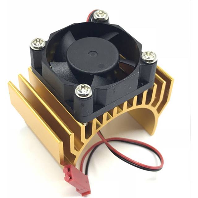(Yellow) Alloy 540/550 Motor Heatsink Radiator Fan JST Connector for 1/8 1/10 RC Car Part