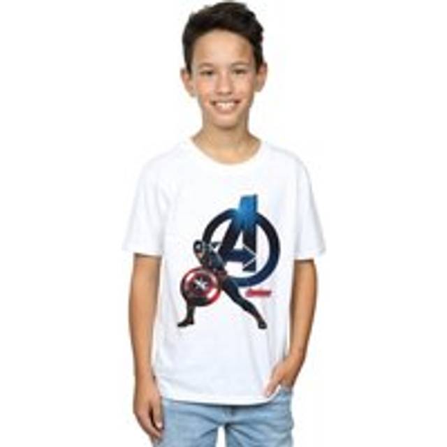 (5-6 Years, White) Marvel Boys Captain America Pose T-Shirt