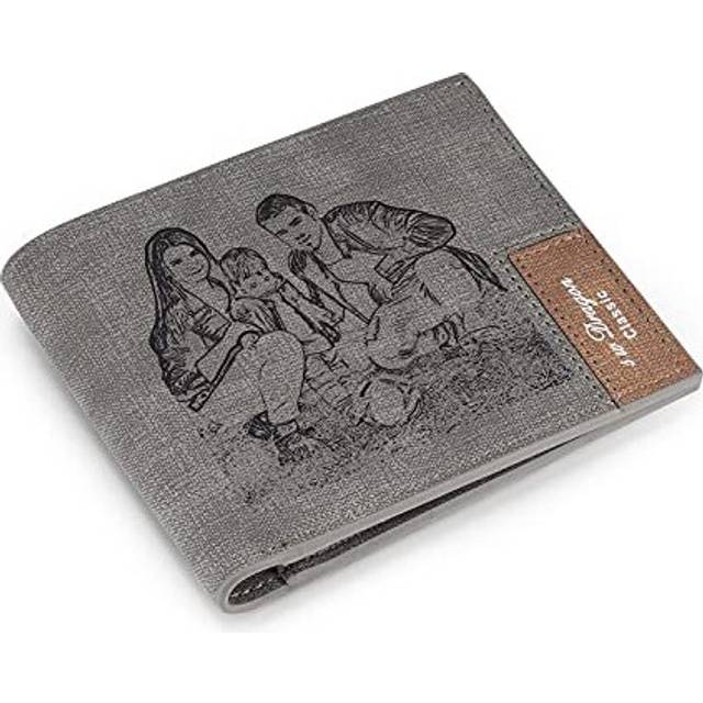 Wallets Photo Personalized Custom Leather Wallet for Men with Text Engraved Cards Wallet for Family Friend Son Gift for Valentine's Day Father's Day