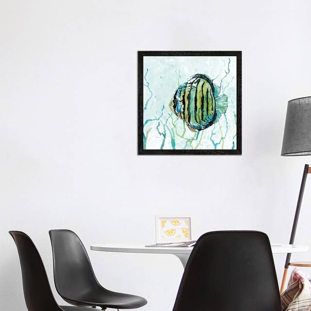 Outer Banks Swim by Carol Robinson - Painting Print on Canvas - Black Framed (93.98 cm H x 93.98 cm W)