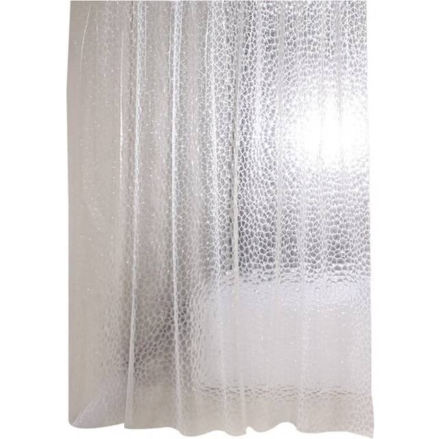 Clear EVA Shower Curtain Liner Waterproof Transparent 3D Water Square Bathroom Curtain in 71inch x 79inch, 12 Hooks