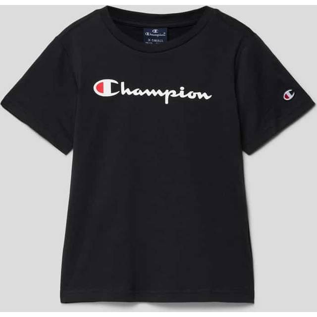 Champion Kids Logo Print T-Shirt - Black