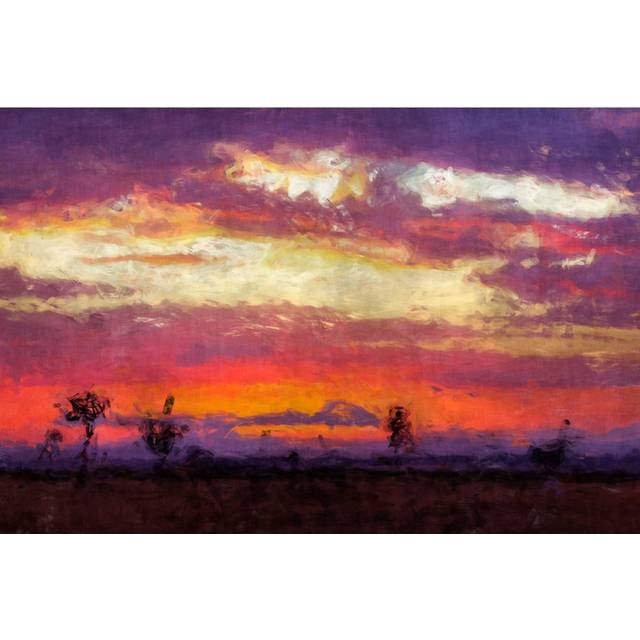 Sunrise Painting - Wrapped Canvas Art Prints - Yellow;Orange;Purple (51cm H x 76cm W x 3.8cm D)