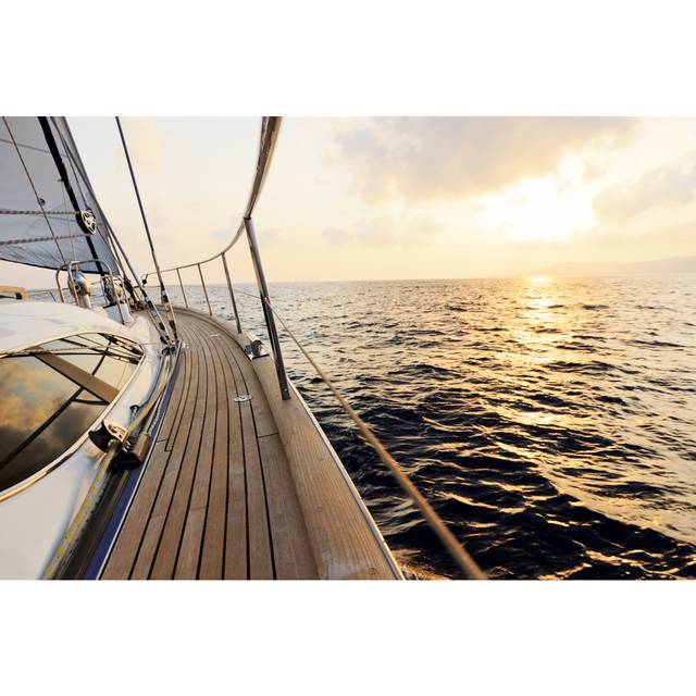 Luxury Yacht Sailing by - on (81cm H x 122cm W x 3.8cm D)