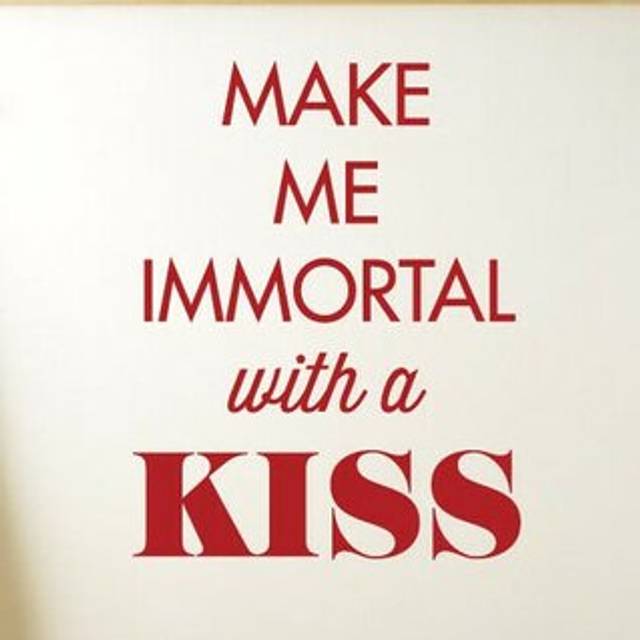Make Me Immortal With A Kiss Wall Sticker - Dark Red (Large)