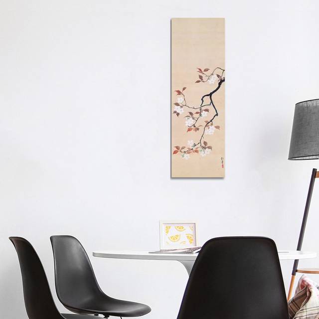 Hanging Scroll Depicting Cherry Blossoms by Sakai Hoitsu - Wrapped Canvas Art Prints (121.92cm H x 40.64cm W x 1.905cm D)
