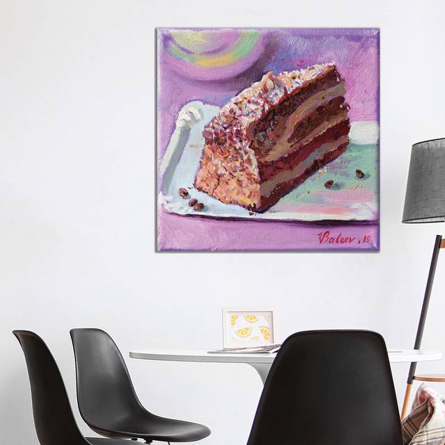 Chocolate Cake by Katharina Valeeva - Wrapped Canvas Painting (93.98 cm H x 93.98 cm W x 1.91 cm D)