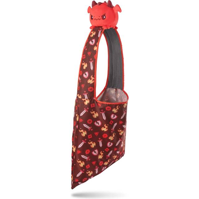 TeeTurtle - Plushie Tote Bag - Red Dragon Plushie + Dark Red Tabletop Gaming - From the creators of the Original Reversible Octopus Plushie