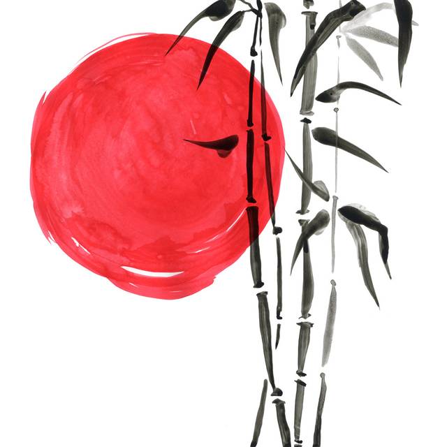 Arriya Bamboo In Chinese Style - Print (76cm H x 76cm W x 3.8cm D)