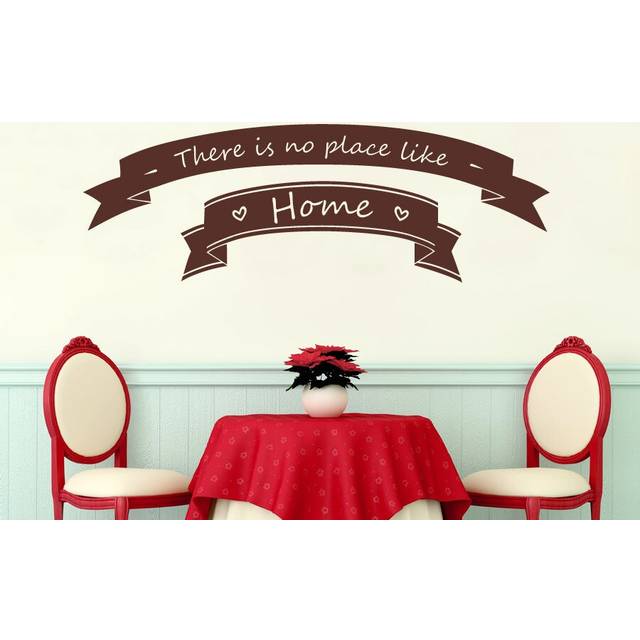 There Is No Place Like Home In Banners Wall Sticker - Dark Green (47cm H X 138cm W)