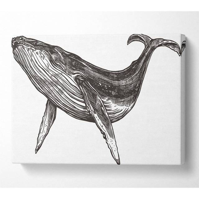 The Huge Whale - Wrapped Canvas Graphic Art (35.6cm H x 50.8cm W)