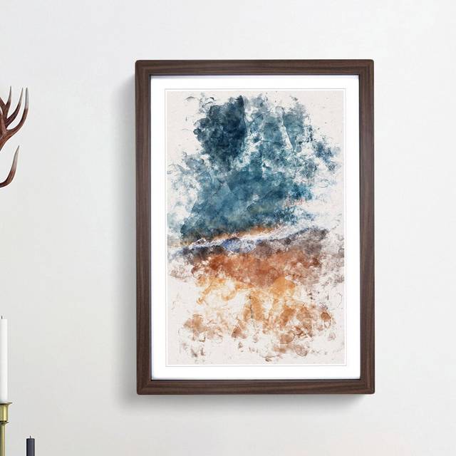 Alone upon the Beach - Picture Frame Painting Print - Walnut Framed (33cm H x 24cm W x 2cm D)