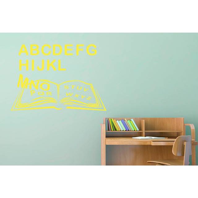 Alphabet Book Wall Sticker - Bright Yellow (Medium)