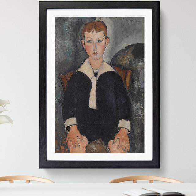Sailor Suit by Amedeo Modigliani - Picture Frame Painting - Black (90cm H x 65cm W x 2cm D)