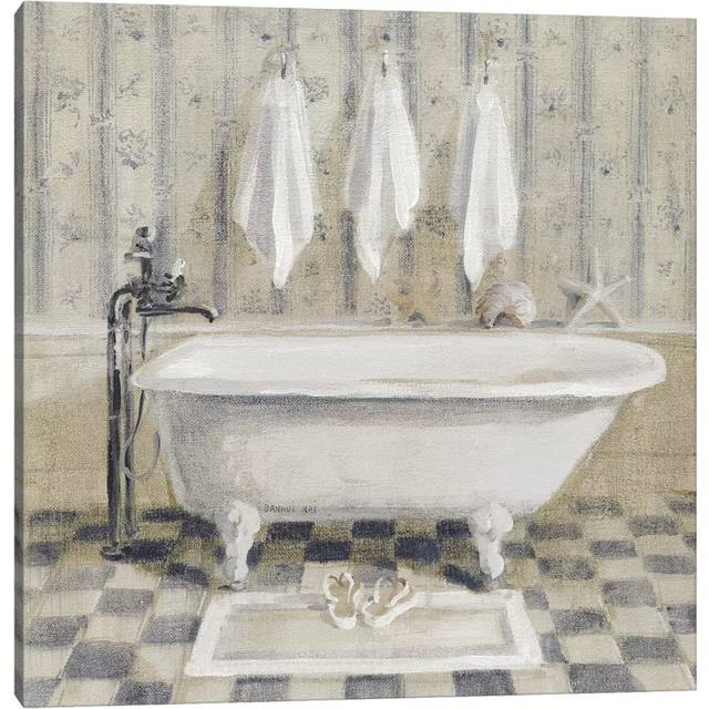 Victorian Bath IV White Tub by Danhui Nai - Wrapped Canvas Painting (45.72 cm H x 45.72 cm W x 3.175 cm D)