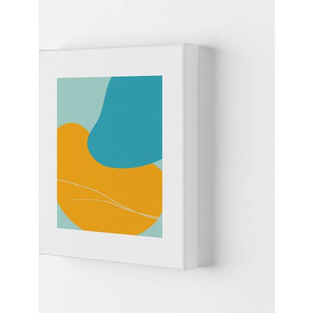 Mita Teal Bold Abstract N20 by Pixy Paper - Graphic Art - Wrapped Canvas (84cm H x 59.4cm W x 4cm D)