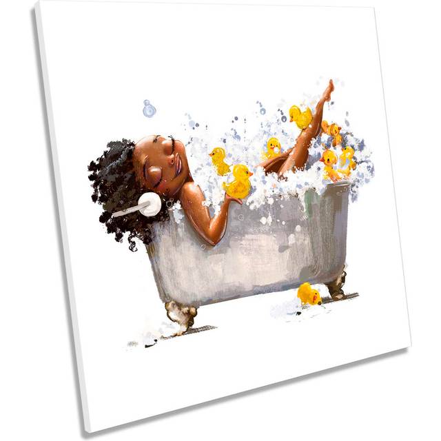 Bath Tub Bathroom Modern - Wrapped Canvas Graphic Art (40.6cm H x 40.6cm W x 2cm D)