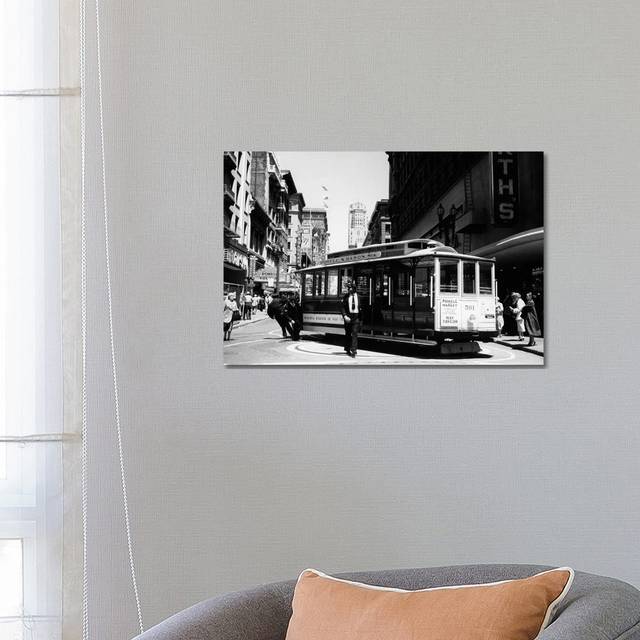 1950s Cable Car Turning Around at End of Line San Francisco California USA - Wrapped Canvas Photograph (66.04 cm H x 45.72 cm W x 1.91 cm D)