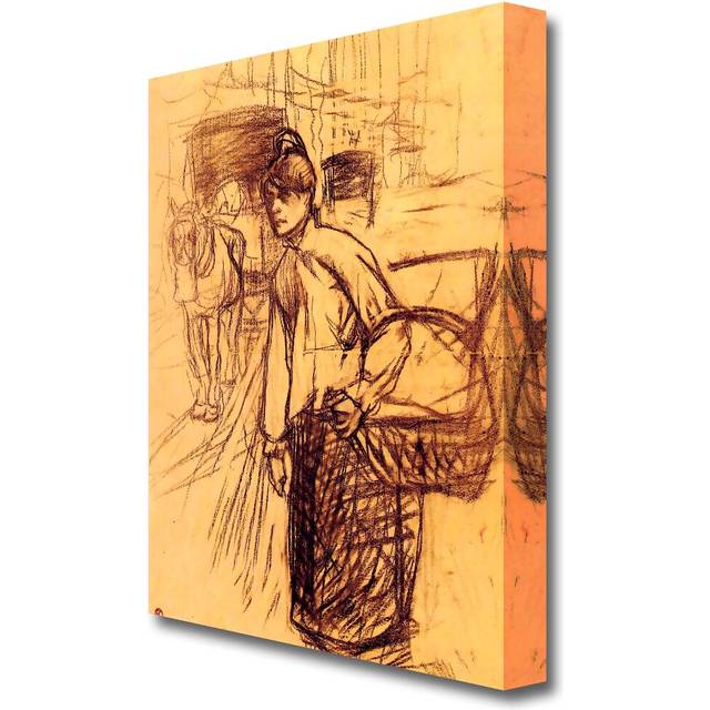 Study For the Washing Machine by Henri de Toulouse-Lautrec - Painting Print on Canvas (50.8 cm H x 35.6 cm W x 4.4 cm D)