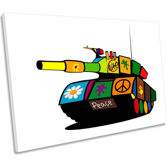Peace War Tank Urban Wrapped Canvas Art Print (50.8cm H x 76.2cm W)