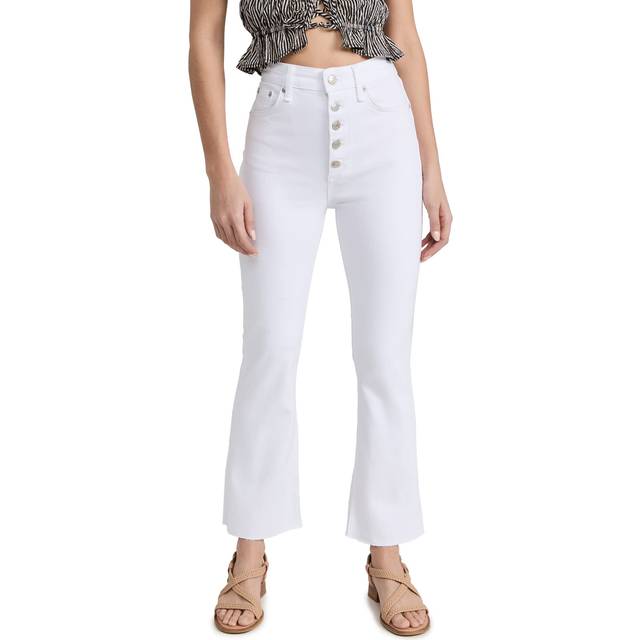 rag & bone Casey High-Rise Optic White Ankle Flare Jean