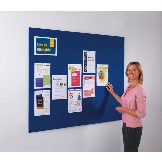 Frameless Felt Noticeboard | Blue Felt | 1200 x 1800 mm
