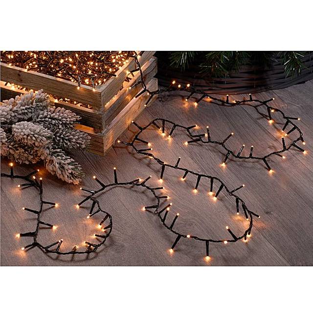 Festive Indoor & Outdoor 9ft Christmas Tree Sparkle Lights 2000 Antique Gold LEDs