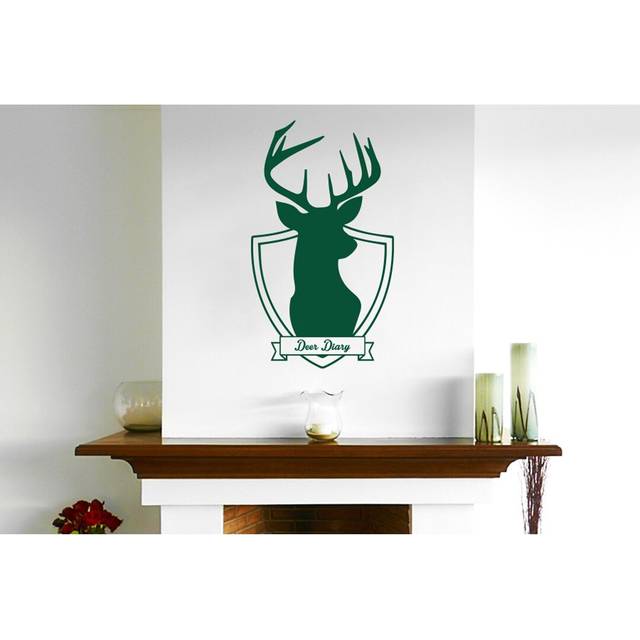 Deer Diary Wall Sticker - Dark Green (Large)