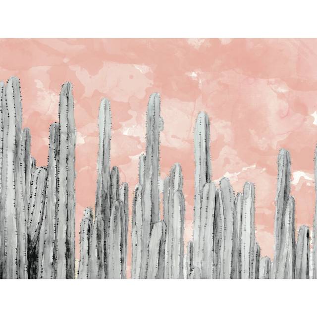 Lotsa Cacti Pink - Wrapped Canvas Painting Print (30cm H x 46cm W x 3.8cm D)