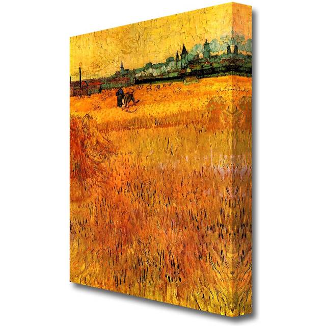 'Arles View From the Wheat Fields' by Vincent Van Gogh Oil Painting Print on Wrapped Canvas (81.3 cm H x 50.8 cm W)