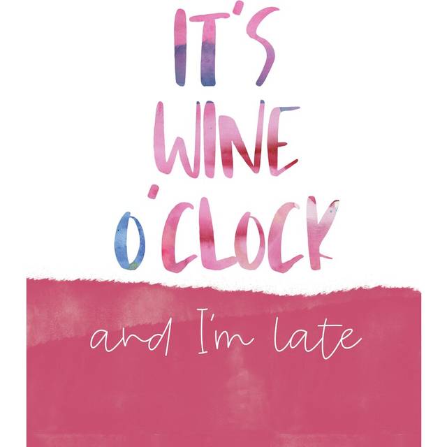 Wine O&#39; Clock I - Wrapped Canvas Textual Art Print (46cm H x 30cm W x 3.8cm D)