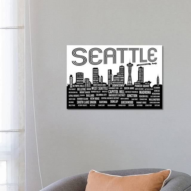 Seattle Neighborhoods by Benton Park Prints - Wrapped Canvas Art Prints (45.72cm H x 66.04cm W x 1.91cm D)