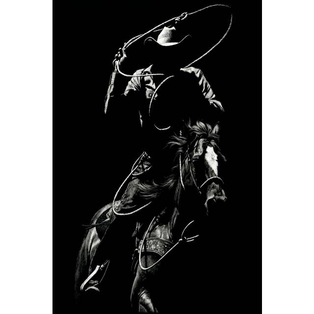 Scratchboard Rodeo VII - Wrapped Canvas Photograph (46cm H x 30cm W x 3.8cm D)