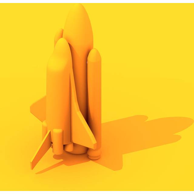 Rocket 3d - Wrapped Canvas Photograph (122cm H x 122cm W x 3.8cm D)
