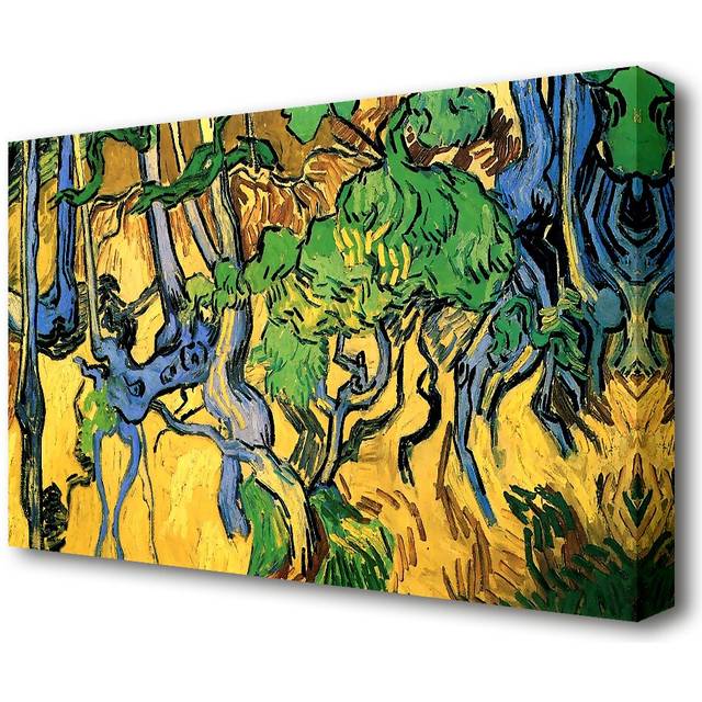 'Tree Roots and Trunks' by Vincent Van Gogh Oil Painting Print on Wrapped Canvas (101.6 cm H x 142.2 cm W)