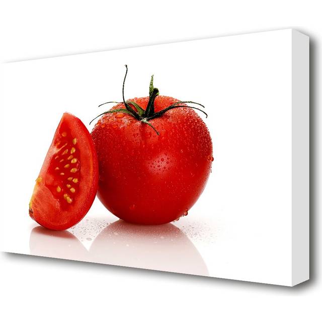 Dewdrop Tomato Kitchen - Wrapped Canvas Photograph Print (101.6 cm H x 142.2 cm W)