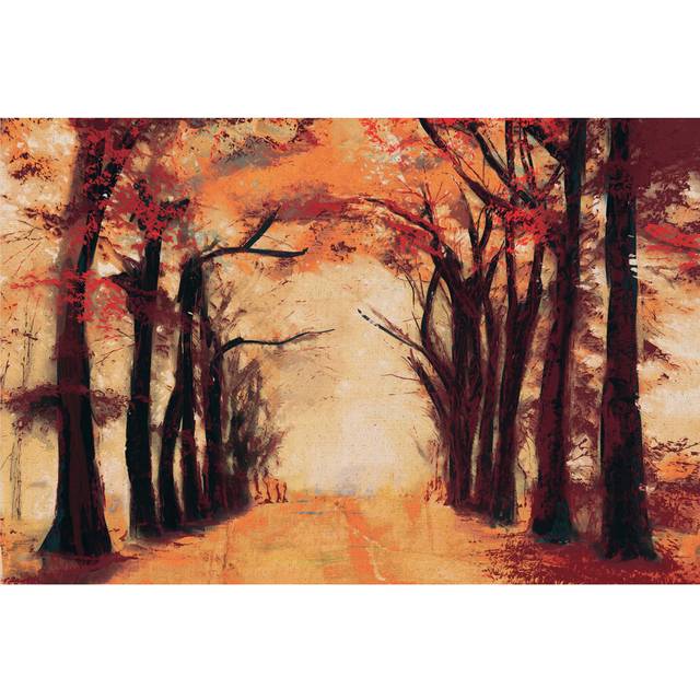 Golden Red Canopy - Wrapped Canvas Painting (81cm H x 122cm W x 3.8cm D)