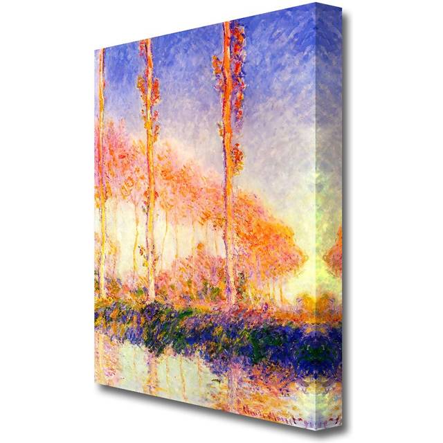 'Poplars 2' by Claude Monet Painting Print on Wrapped Canvas (101.6 cm H x 66 cm W)
